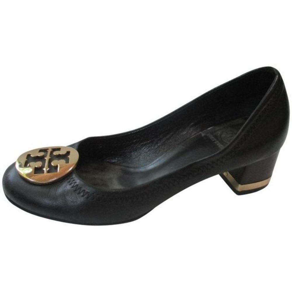 Tory Burch Black Amy Mestico Banded Heels Pumps